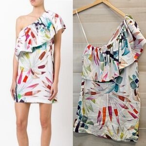{6} Mara Hoffman One Shoulder White Floral Tropical Dress